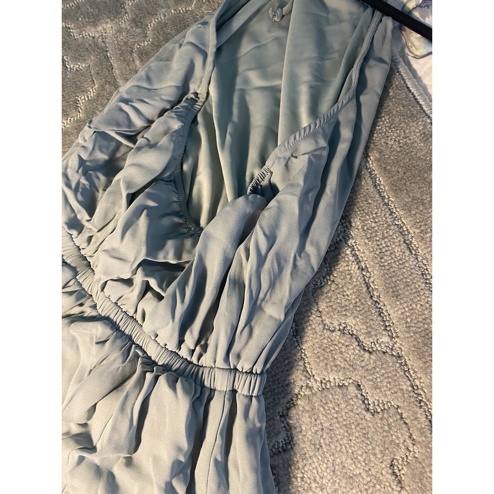 Show Me Your Mumu Blue Halter Maxi Dress Small Open Back Boho Flowy - Picture 5 of 7